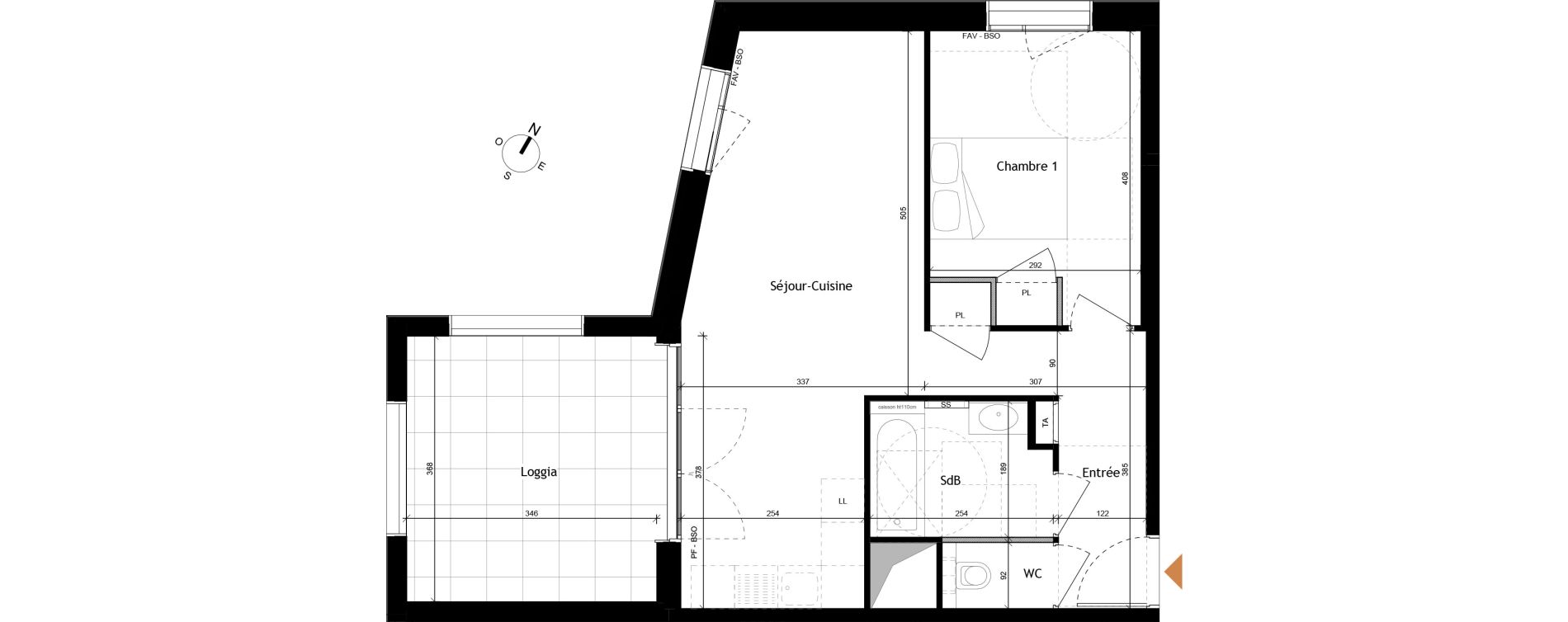 Appartement T2 de 47,07 m2 &agrave; Rochetaill&eacute;e-Sur-Sa&ocirc;ne Centre