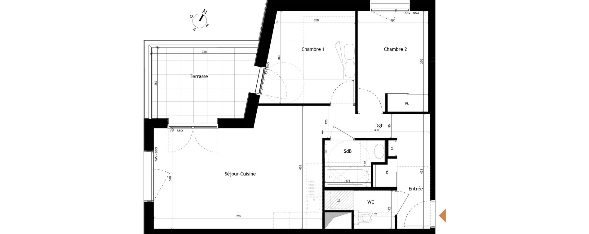 Appartement T3 de 60,68 m2 &agrave; Rochetaill&eacute;e-Sur-Sa&ocirc;ne Centre