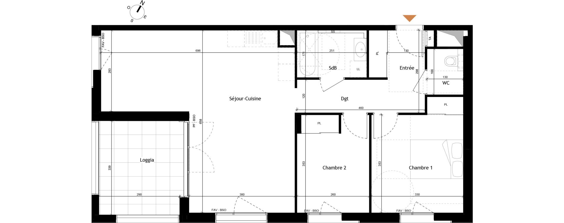 Appartement T3 de 70,99 m2 &agrave; Rochetaill&eacute;e-Sur-Sa&ocirc;ne Centre