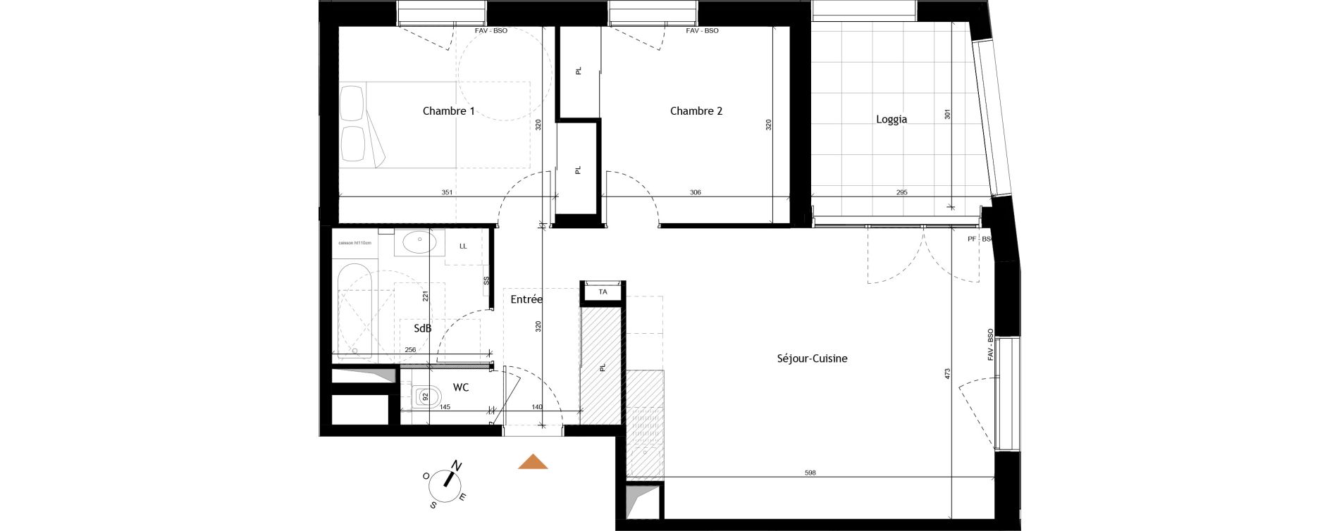 Appartement T3 de 64,31 m2 &agrave; Rochetaill&eacute;e-Sur-Sa&ocirc;ne Centre