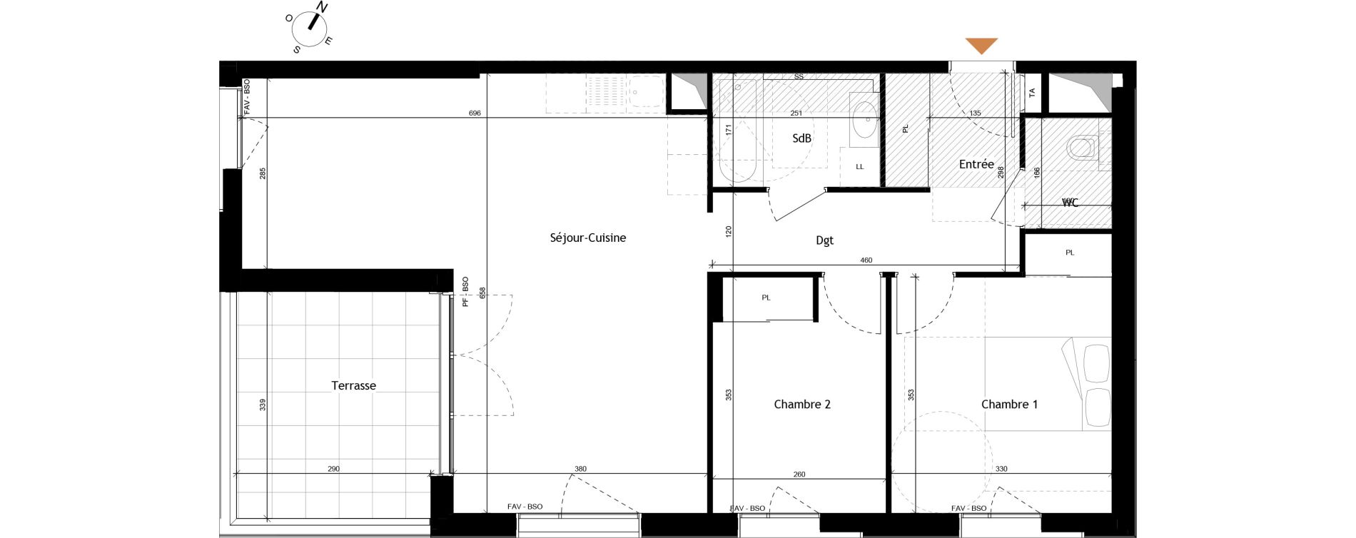 Appartement T3 de 70,71 m2 &agrave; Rochetaill&eacute;e-Sur-Sa&ocirc;ne Centre