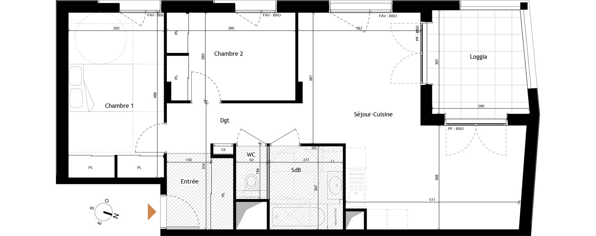 Appartement T3 de 68,09 m2 &agrave; Rochetaill&eacute;e-Sur-Sa&ocirc;ne Centre