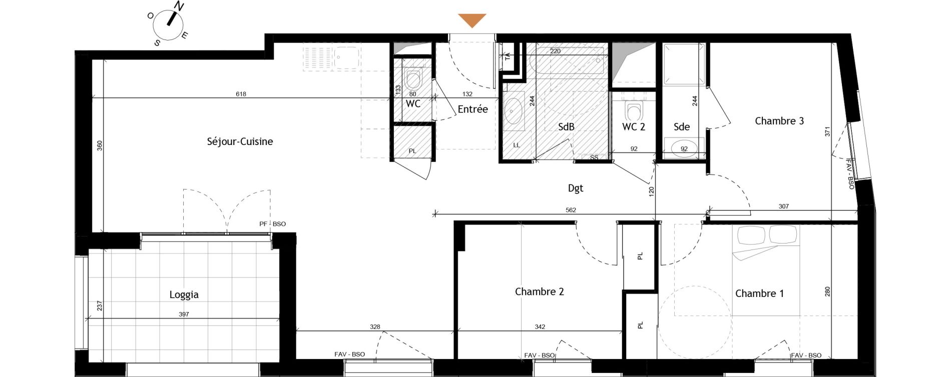 Appartement T4 de 86,99 m2 &agrave; Rochetaill&eacute;e-Sur-Sa&ocirc;ne Centre