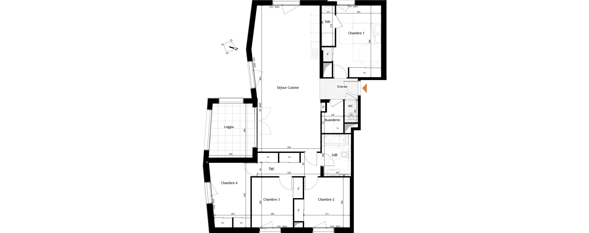 Appartement T5 de 116,24 m2 &agrave; Rochetaill&eacute;e-Sur-Sa&ocirc;ne Centre