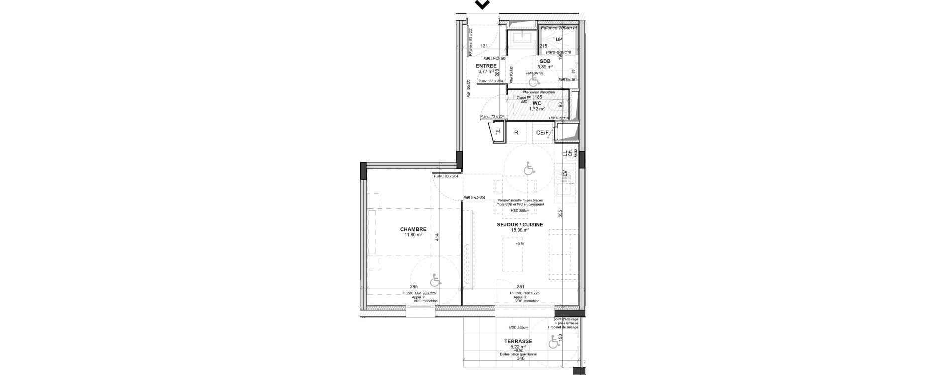 Appartement T2 de 40,14 m2 &agrave; Saint-Bonnet-De-Mure Centre