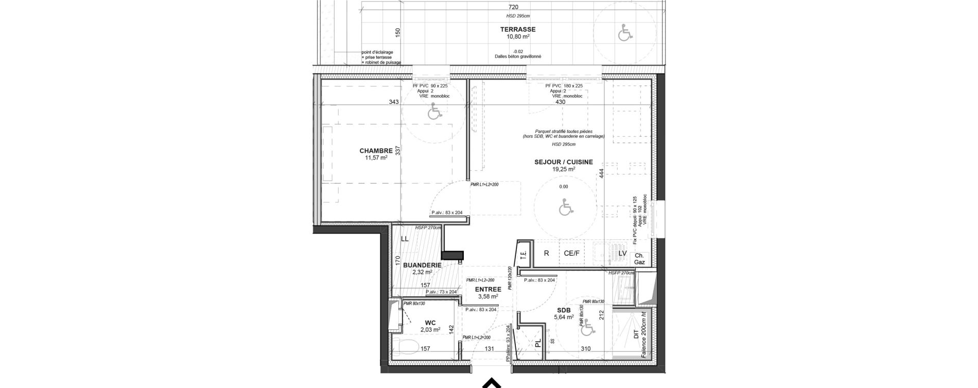 Appartement T2 de 44,39 m2 &agrave; Saint-Bonnet-De-Mure Centre