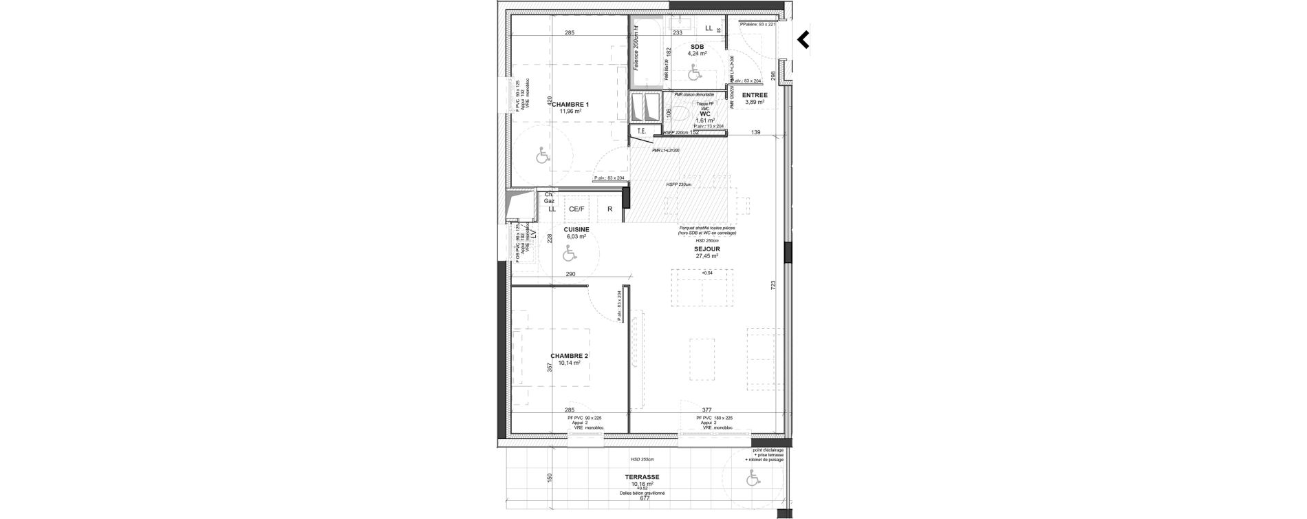 Appartement T3 de 65,32 m2 &agrave; Saint-Bonnet-De-Mure Centre