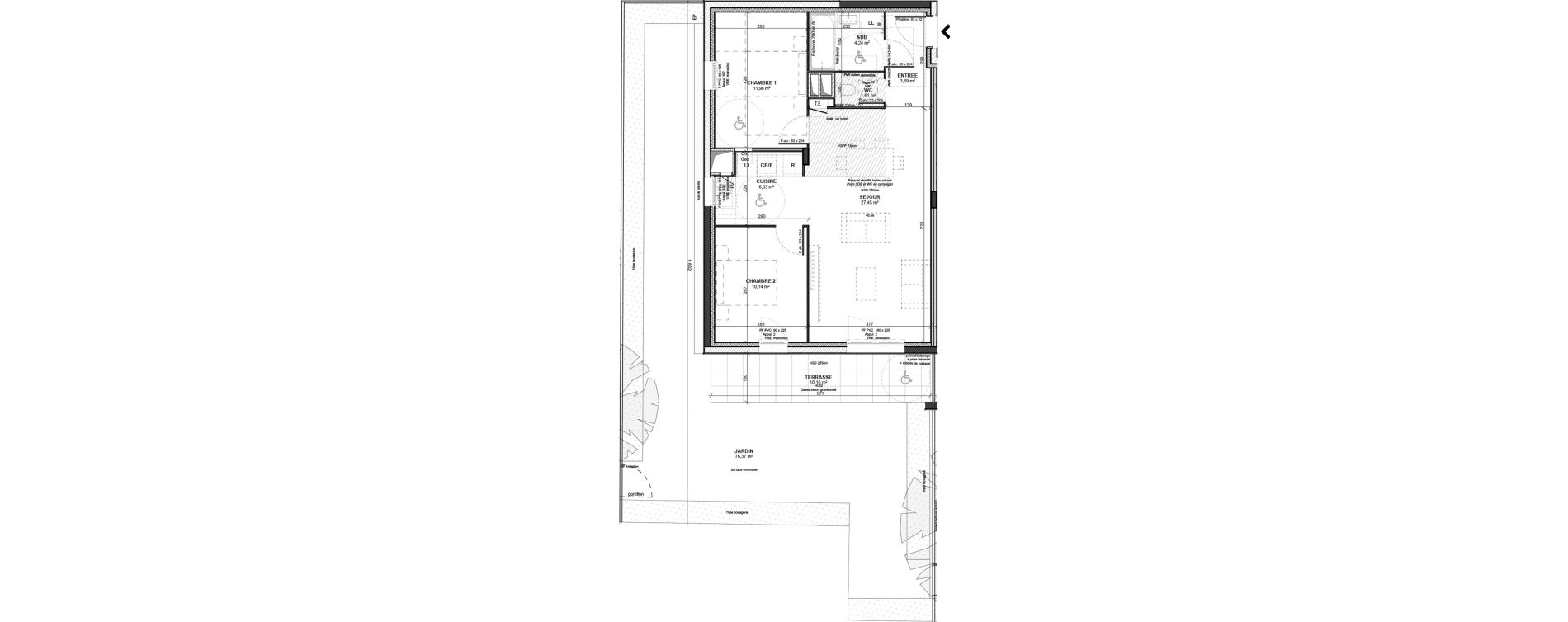 Appartement T3 de 65,32 m2 &agrave; Saint-Bonnet-De-Mure Centre