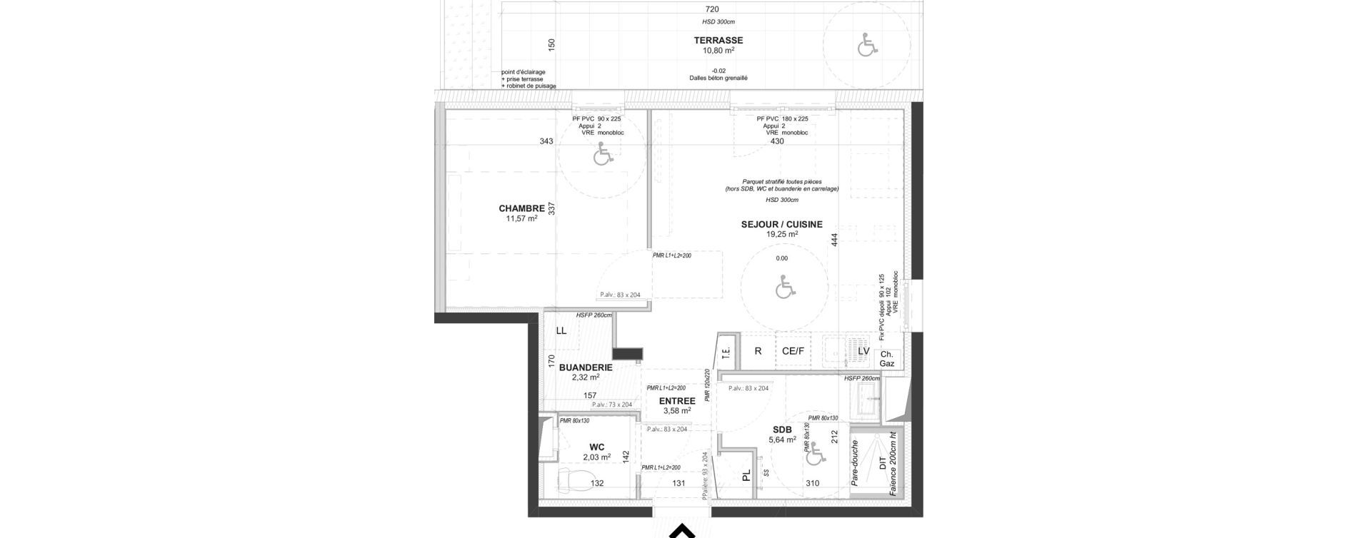 Appartement T2 de 44,39 m2 &agrave; Saint-Bonnet-De-Mure Centre