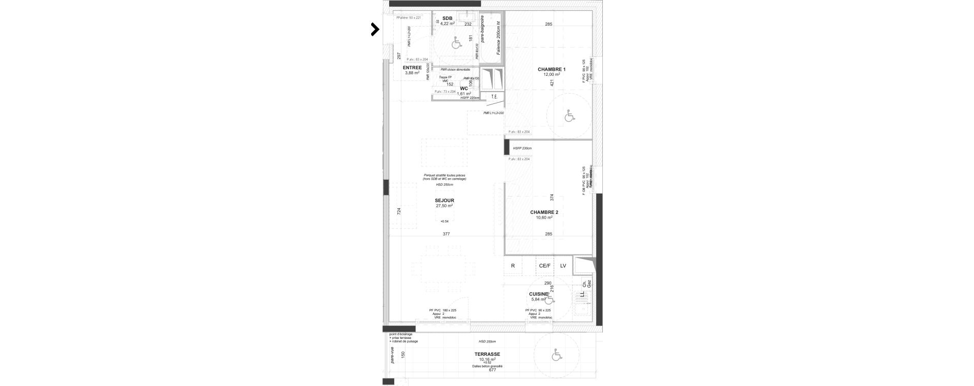 Appartement T3 de 65,65 m2 &agrave; Saint-Bonnet-De-Mure Centre