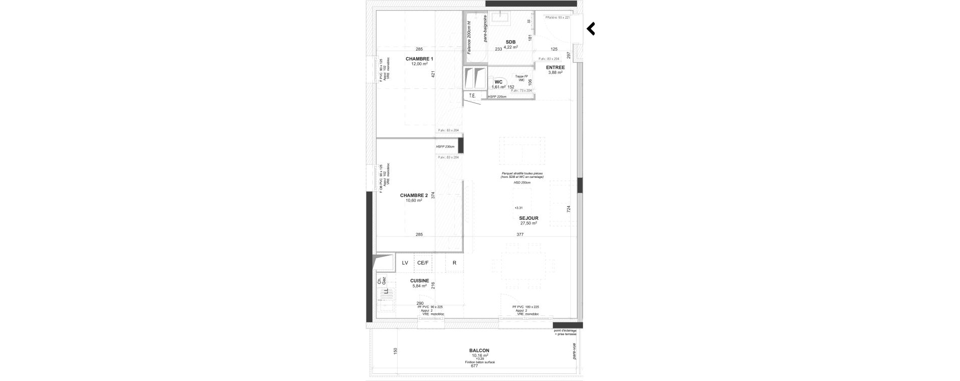 Appartement T3 de 65,65 m2 &agrave; Saint-Bonnet-De-Mure Centre