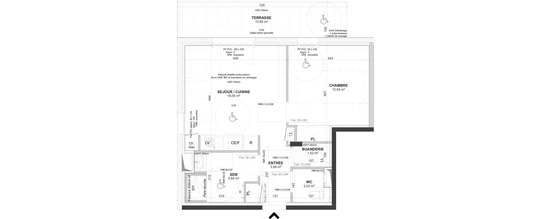 Appartement T2 de 44,36 m2 &agrave; Saint-Bonnet-De-Mure Centre