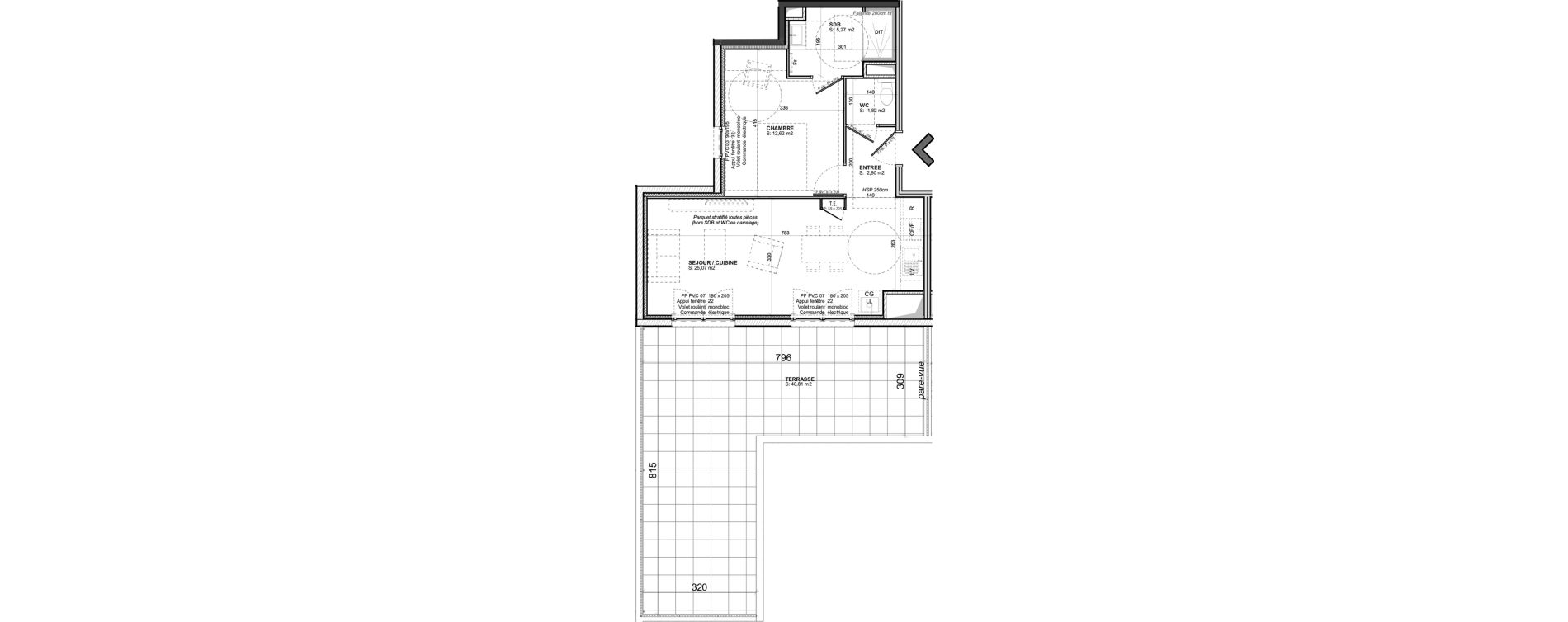 Appartement T2 de 47,76 m2 &agrave; Saint-Bonnet-De-Mure Centre