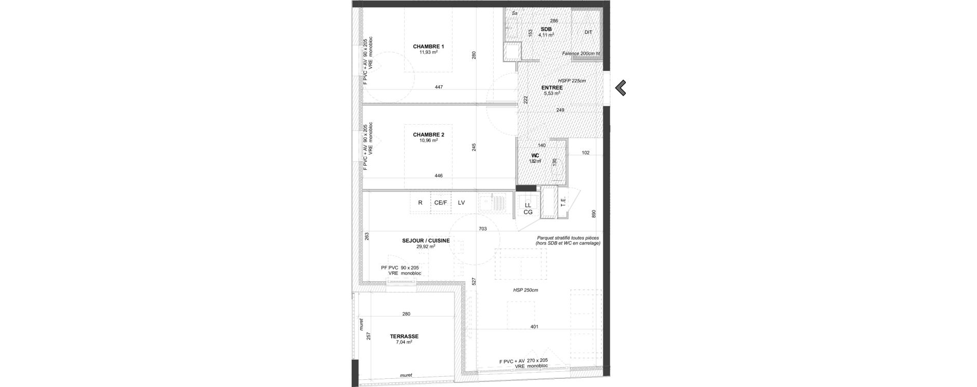 Appartement T3 de 62,45 m2 &agrave; Saint-Bonnet-De-Mure Centre