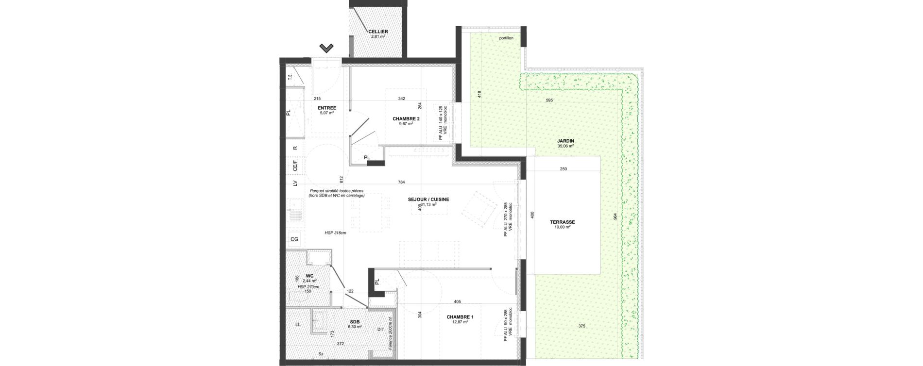 Appartement T3 de 70,29 m2 &agrave; Saint-Bonnet-De-Mure Centre