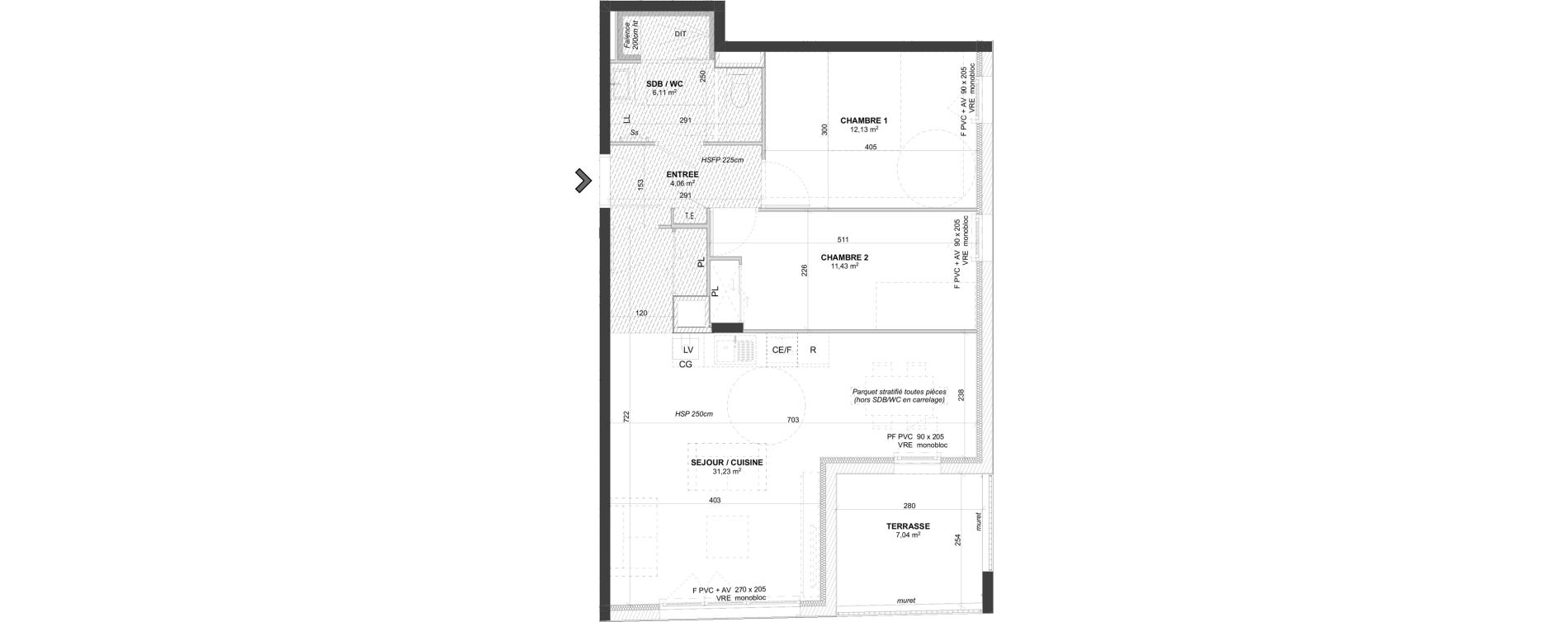 Appartement T3 de 64,96 m2 &agrave; Saint-Bonnet-De-Mure Centre