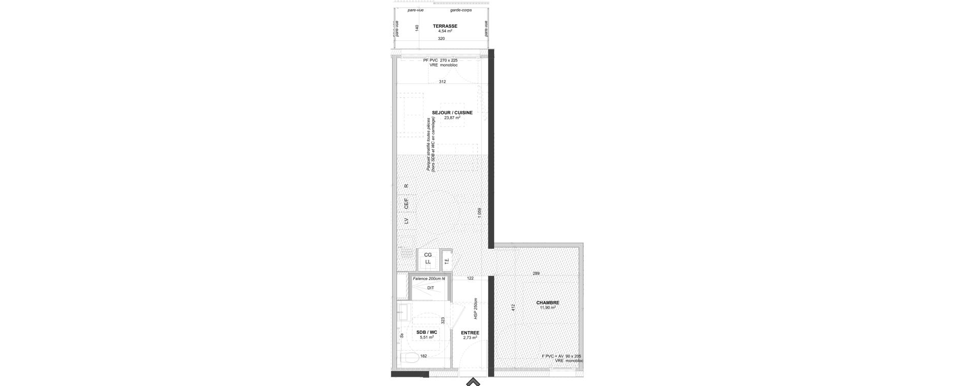 Appartement T2 de 44,01 m2 &agrave; Saint-Bonnet-De-Mure Centre