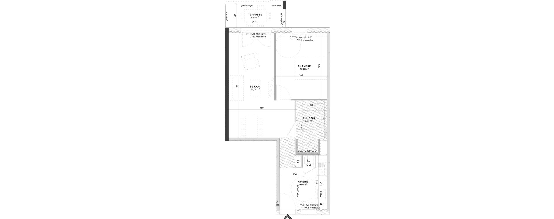 Appartement T2 de 47,89 m2 &agrave; Saint-Bonnet-De-Mure Centre