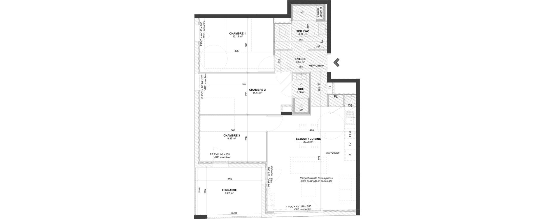 Appartement T4 de 74,27 m2 &agrave; Saint-Bonnet-De-Mure Centre