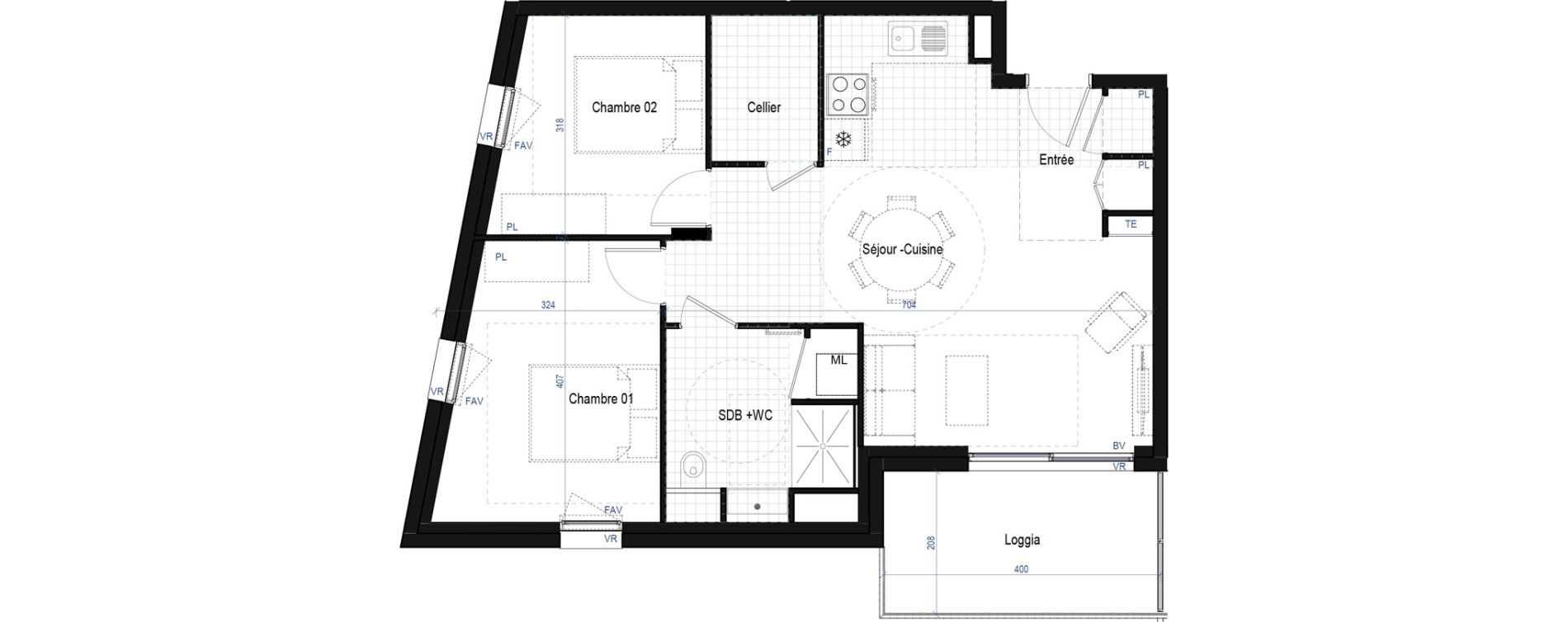 Appartement T3 de 61,71 m2 &agrave; Saint-Bonnet-De-Mure Centre