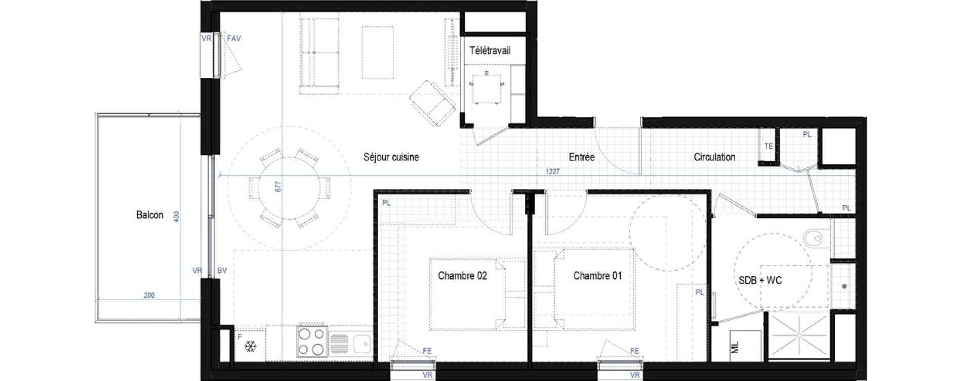 Appartement T3 de 64,86 m2 &agrave; Saint-Bonnet-De-Mure Centre