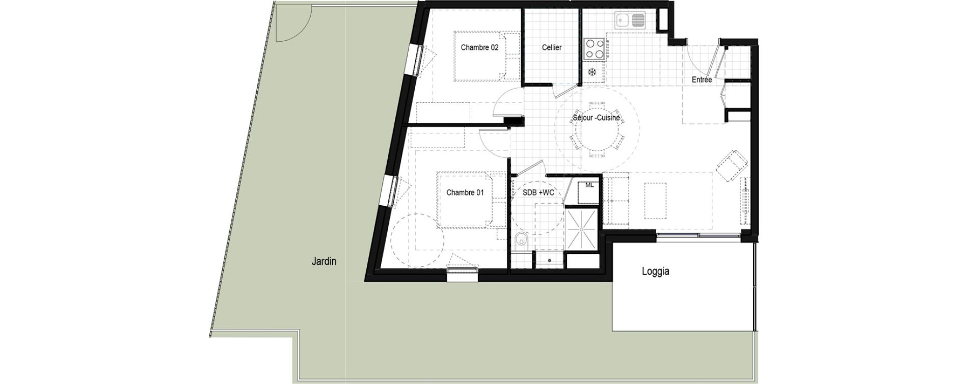 Appartement T3 de 61,68 m2 &agrave; Saint-Bonnet-De-Mure Centre