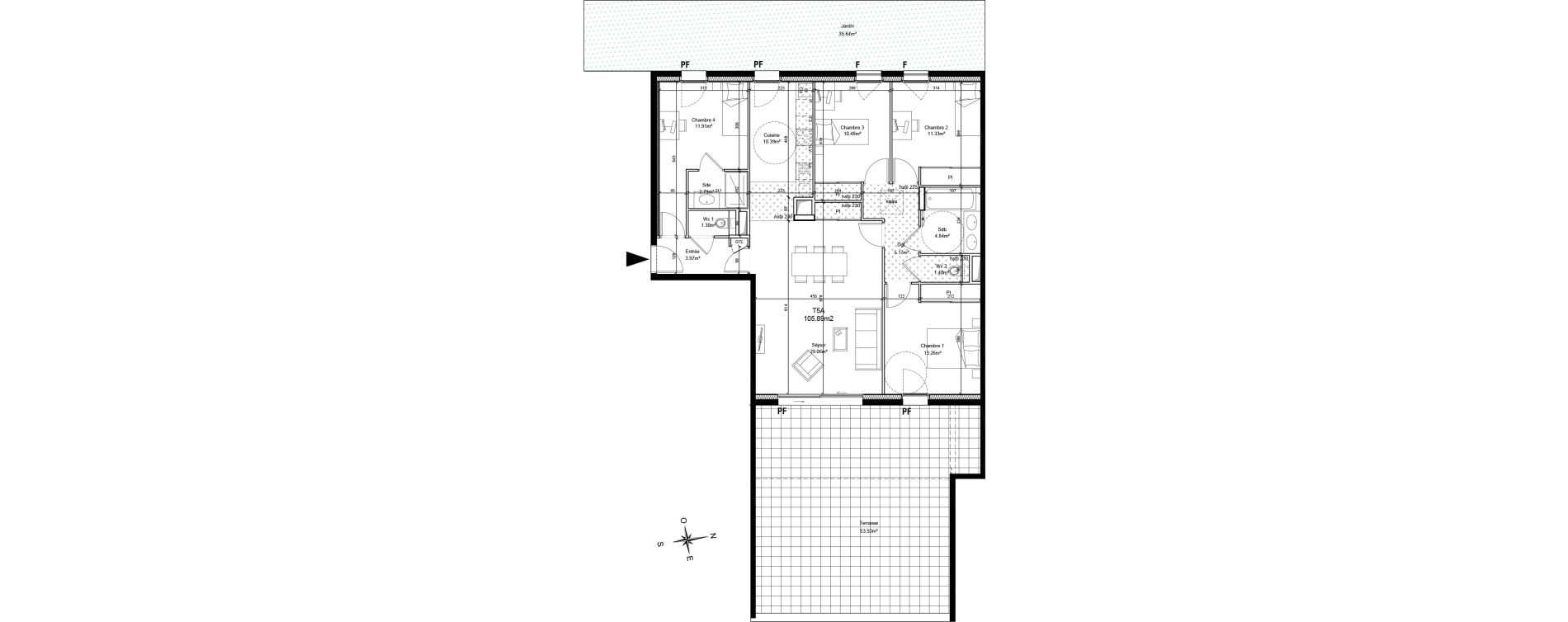 Appartement T5 de 105,89 m2 &agrave; Saint-Cyr-Au-Mont-D'Or Centre