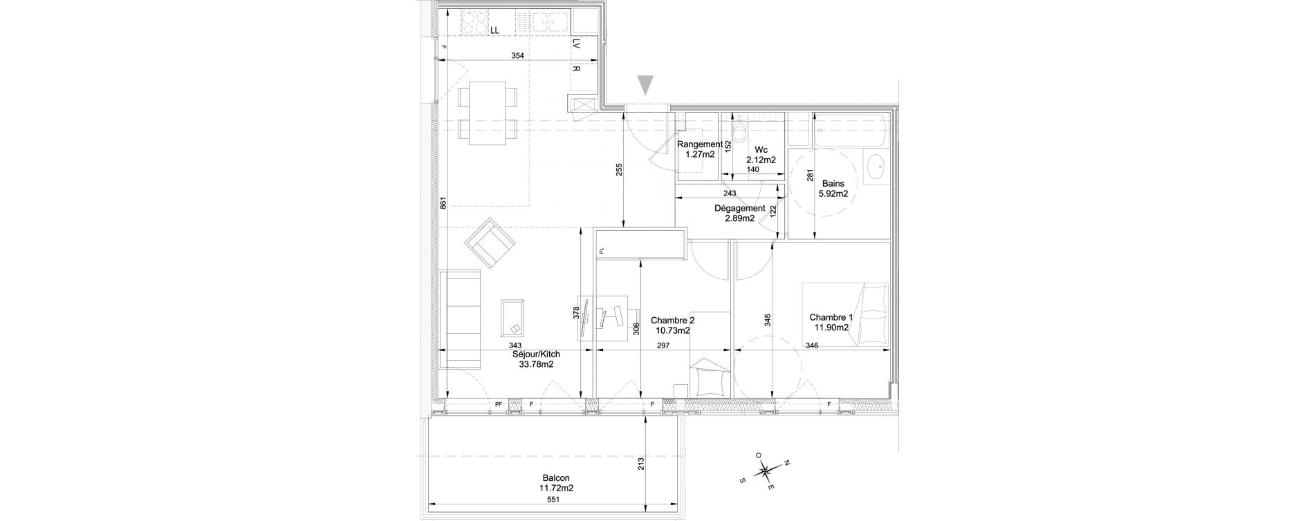 Appartement T3 de 68,61 m2 &agrave; Saint-Cyr-Au-Mont-D'Or Centre
