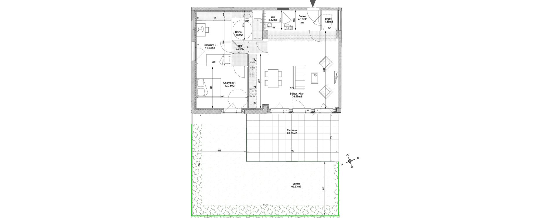 Appartement T3 de 79,87 m2 &agrave; Saint-Cyr-Au-Mont-D'Or Centre