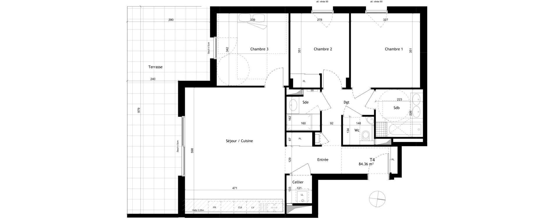 Appartement T4 de 84,36 m2 &agrave; Saint-Cyr-Au-Mont-D'Or Centre