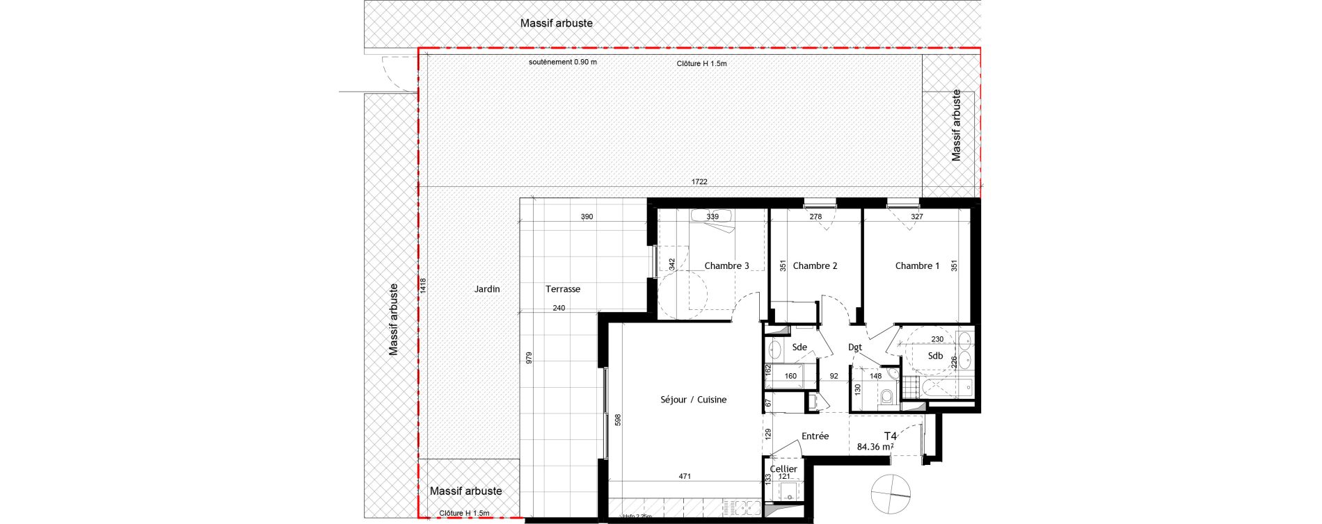 Appartement T4 de 84,36 m2 &agrave; Saint-Cyr-Au-Mont-D'Or Centre