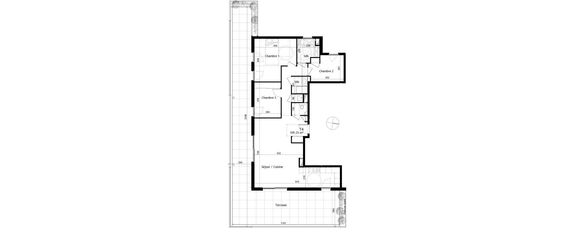 Appartement T4 de 105,33 m2 &agrave; Saint-Cyr-Au-Mont-D'Or Centre