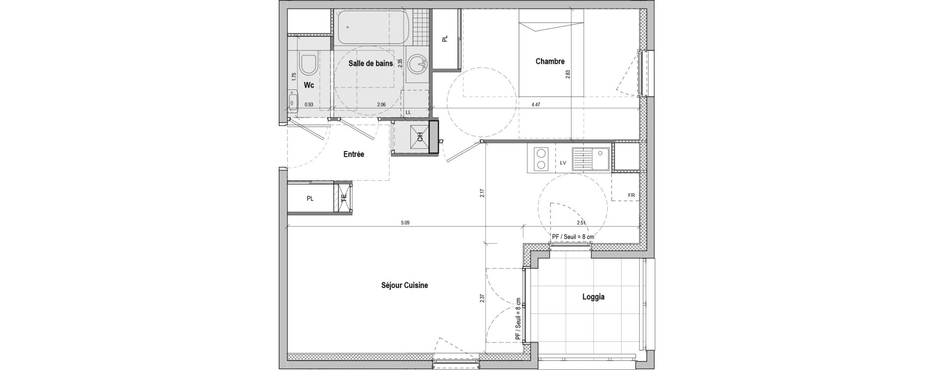 Appartement T2 de 48,17 m2 &agrave; Saint-Cyr-Au-Mont-D'Or Centre