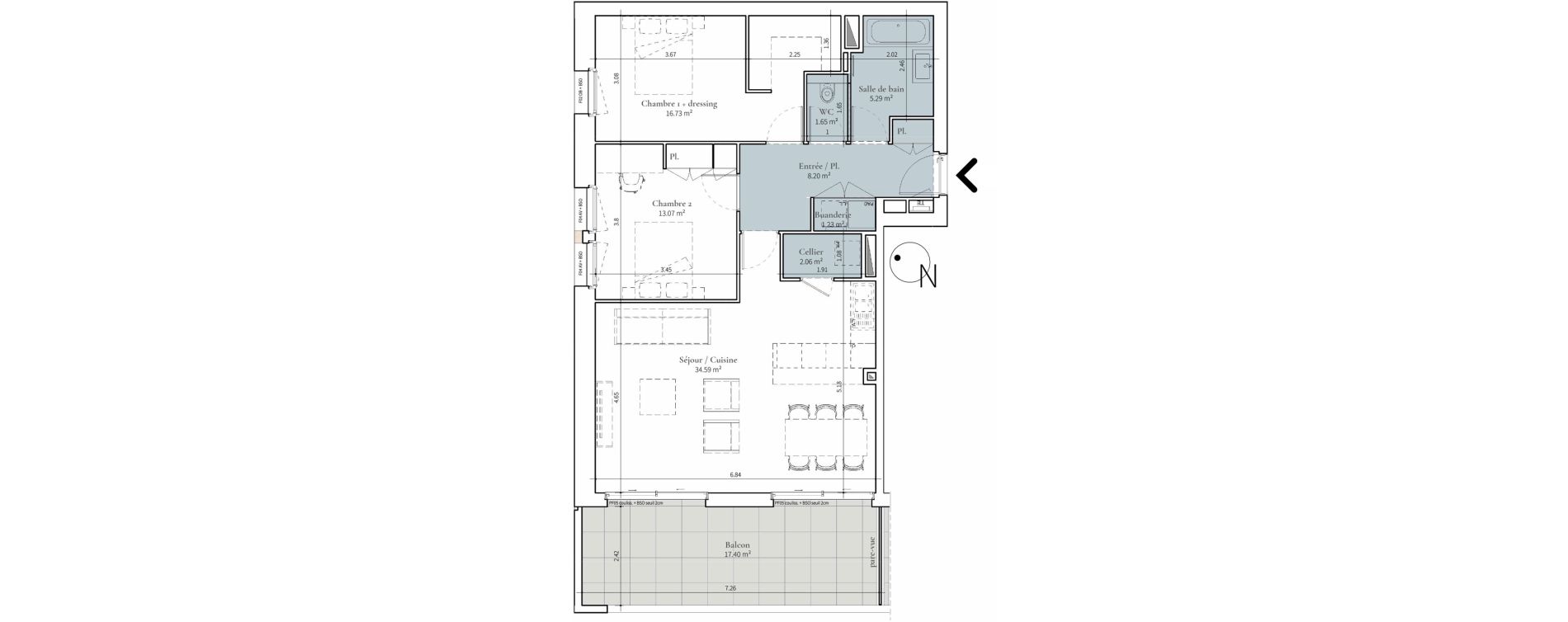 Appartement T3 de 82,82 m2 &agrave; Saint-Didier-Au-Mont-D'Or Centre
