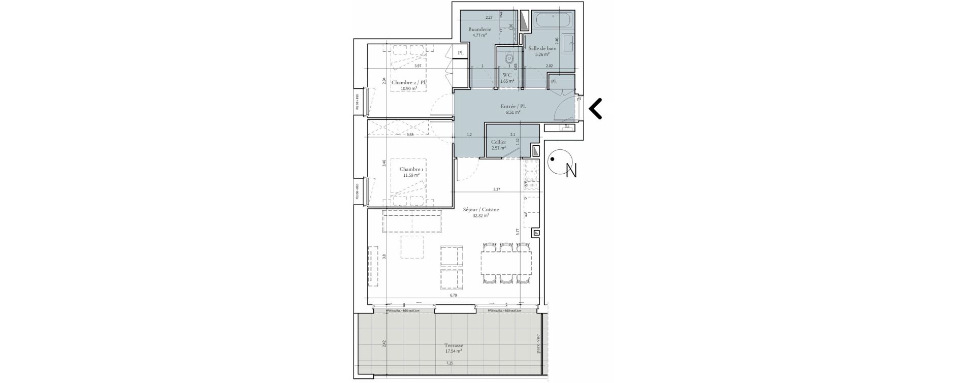 Appartement T3 de 77,57 m2 &agrave; Saint-Didier-Au-Mont-D'Or Centre