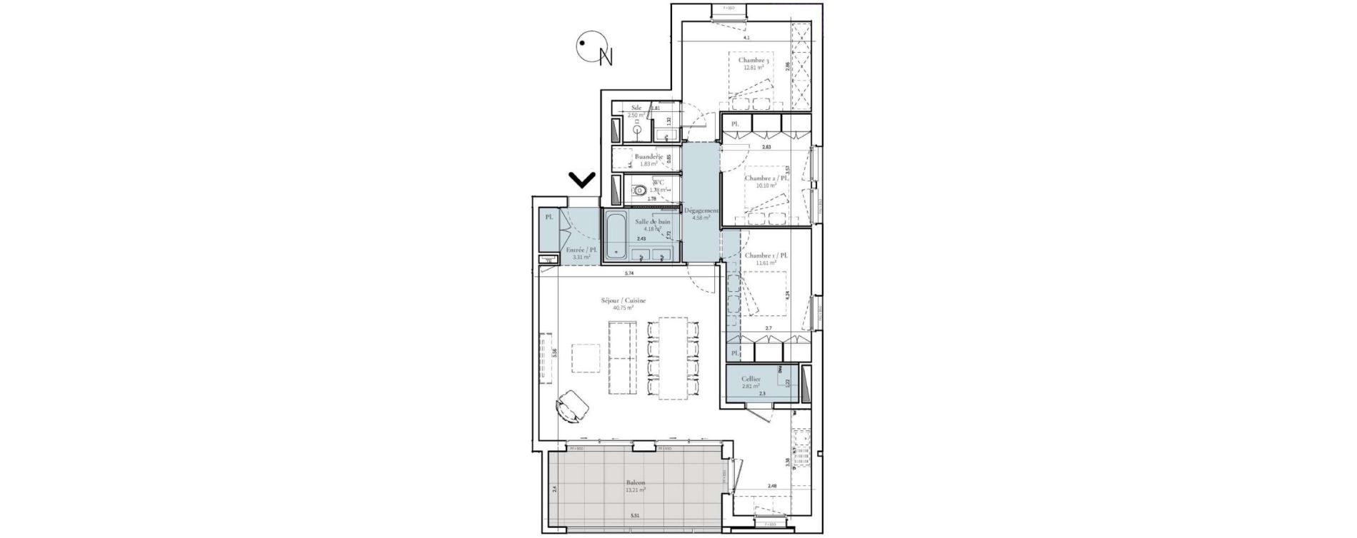 Appartement T4 de 96,26 m2 &agrave; Saint-Didier-Au-Mont-D'Or Centre