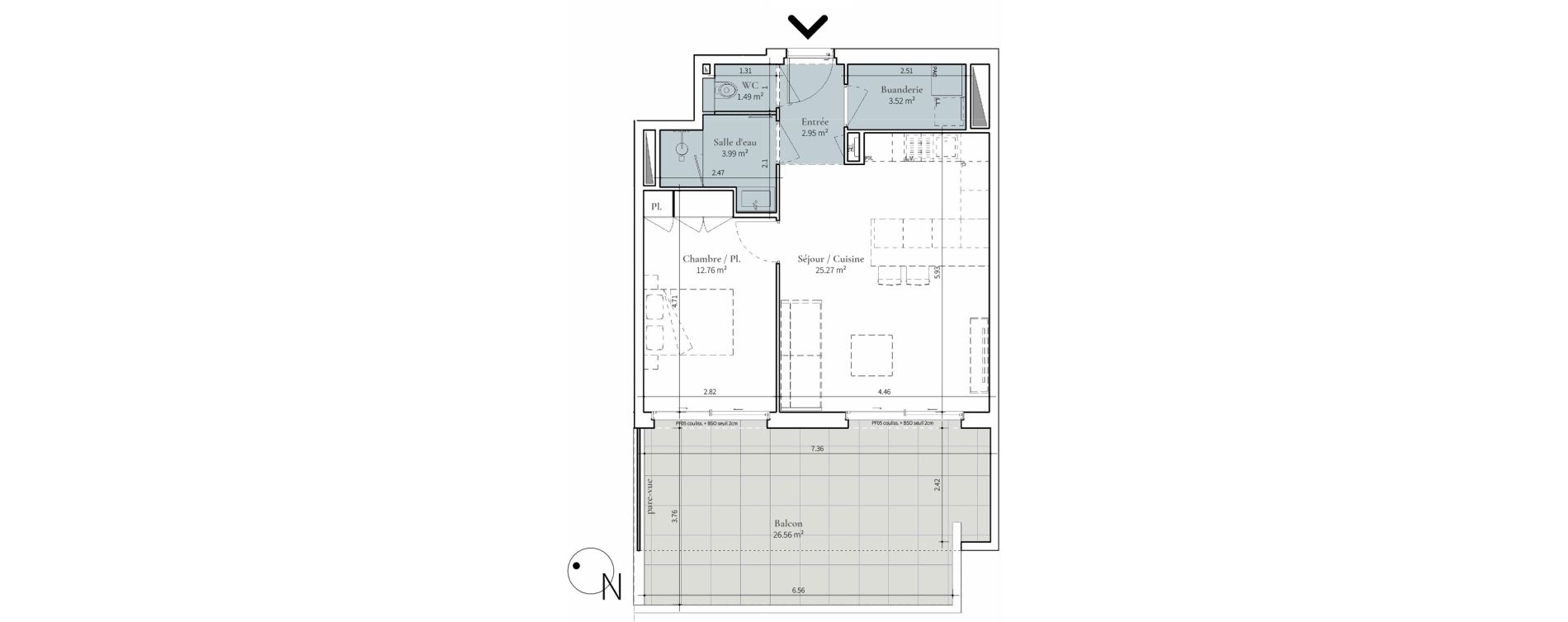 Appartement T2 de 49,98 m2 &agrave; Saint-Didier-Au-Mont-D'Or Centre
