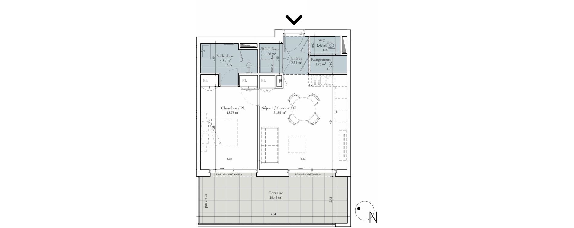 Appartement T2 de 48,10 m2 &agrave; Saint-Didier-Au-Mont-D'Or Centre