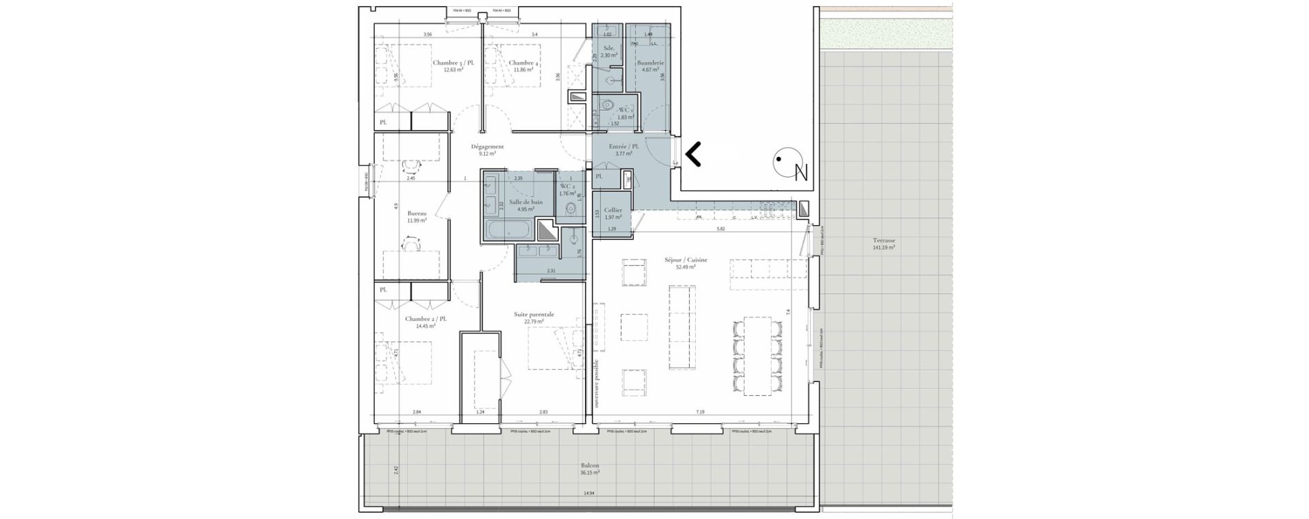 Appartement T6 de 156,58 m2 &agrave; Saint-Didier-Au-Mont-D'Or Centre