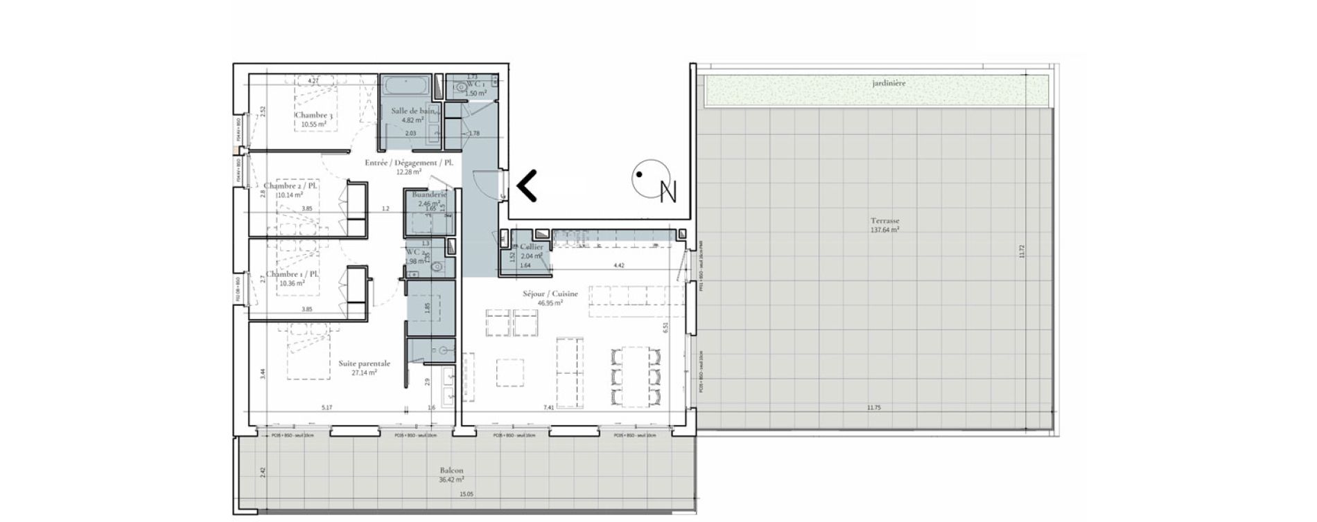 Appartement T5 de 130,22 m2 &agrave; Saint-Didier-Au-Mont-D'Or Centre