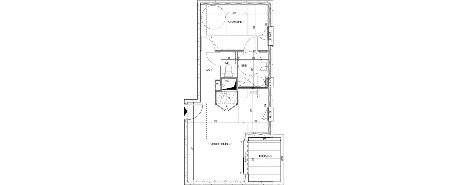 Appartement T2 de 43,43 m2 &agrave; Saint-Didier-Au-Mont-D'Or Centre