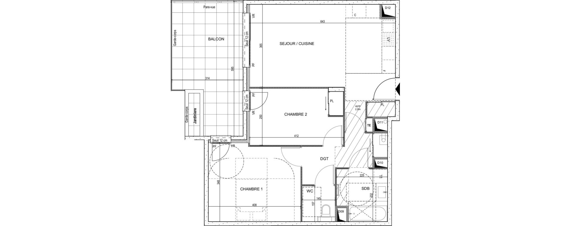 Appartement T3 de 62,74 m2 &agrave; Saint-Didier-Au-Mont-D'Or Centre