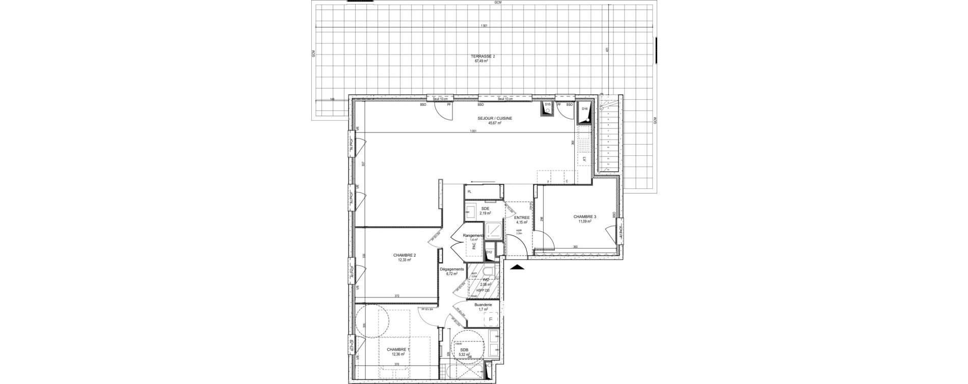 Duplex T4 de 105,01 m2 &agrave; Saint-Didier-Au-Mont-D'Or Centre