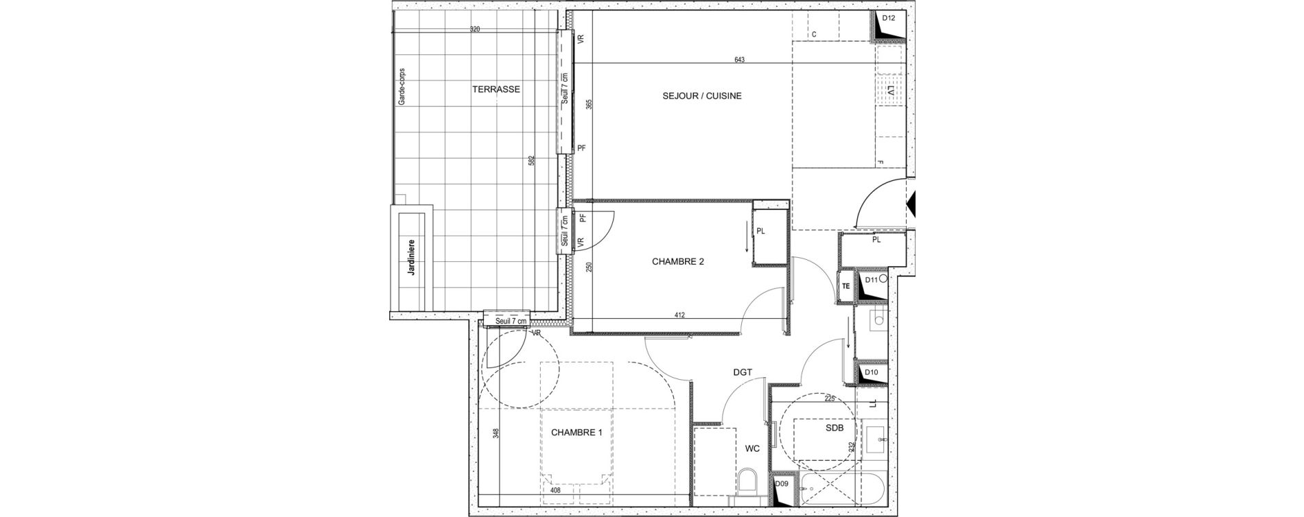 Appartement T2 de 62,82 m2 &agrave; Saint-Didier-Au-Mont-D'Or Centre