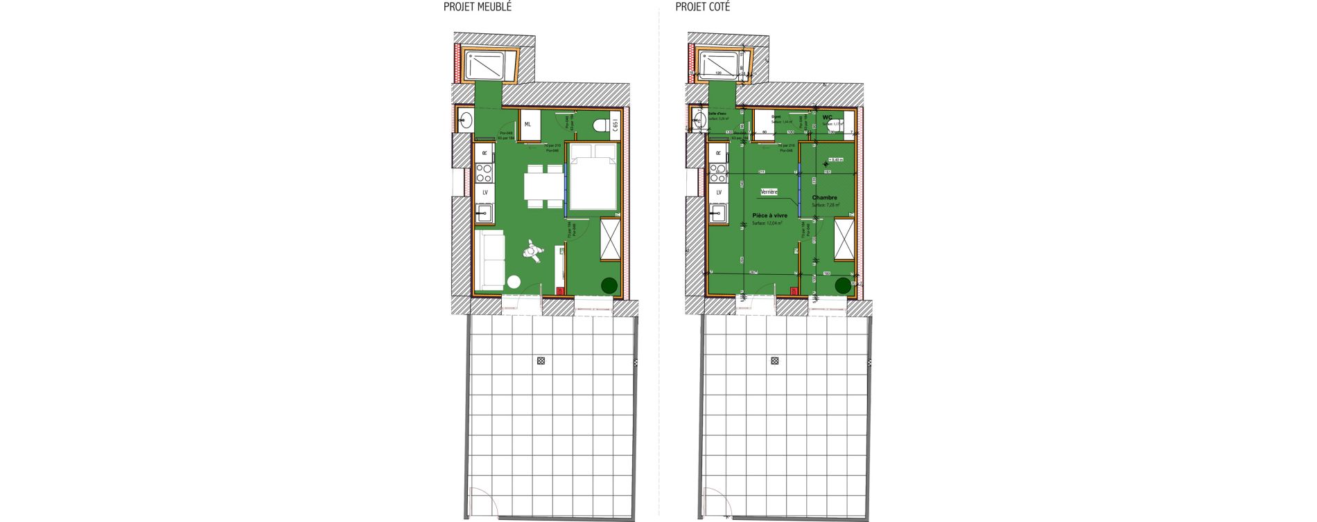 Appartement T1 bis de 25,19 m2 &agrave; Saint-Didier-Au-Mont-D'Or Centre