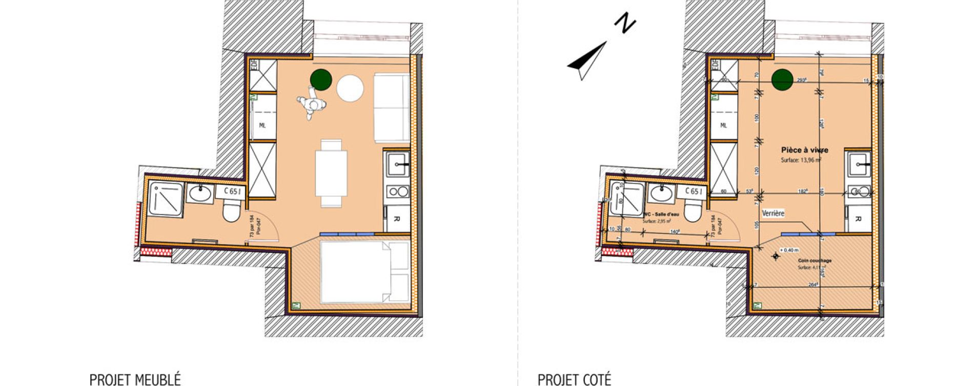 Appartement T1 de 21,02 m2 &agrave; Saint-Didier-Au-Mont-D'Or Centre