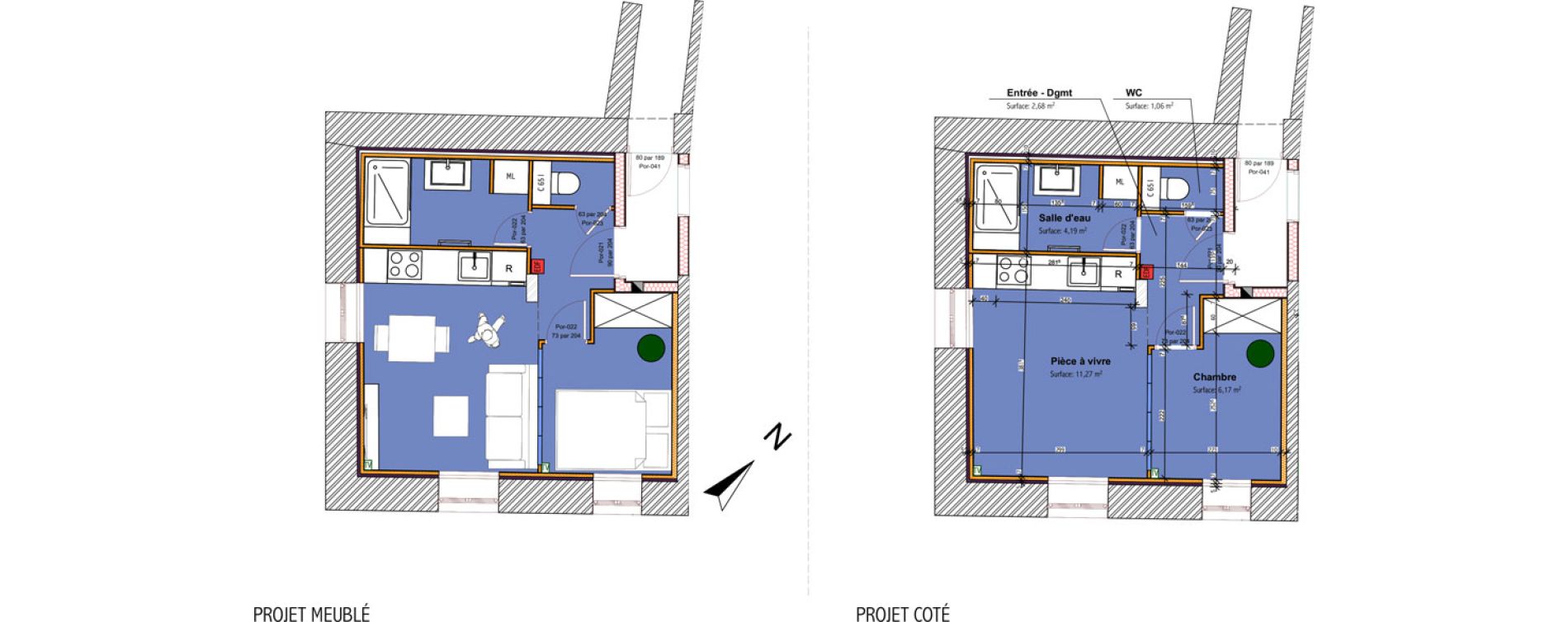 Appartement T2 de 25,37 m2 &agrave; Saint-Didier-Au-Mont-D'Or Centre