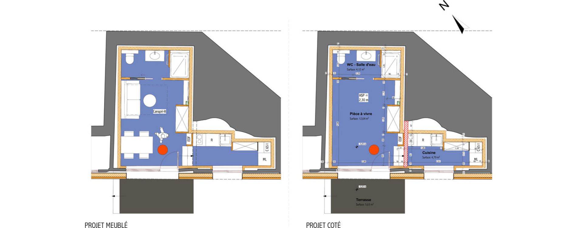 Appartement T1 bis de 27,18 m2 &agrave; Saint-Didier-Au-Mont-D'Or Centre