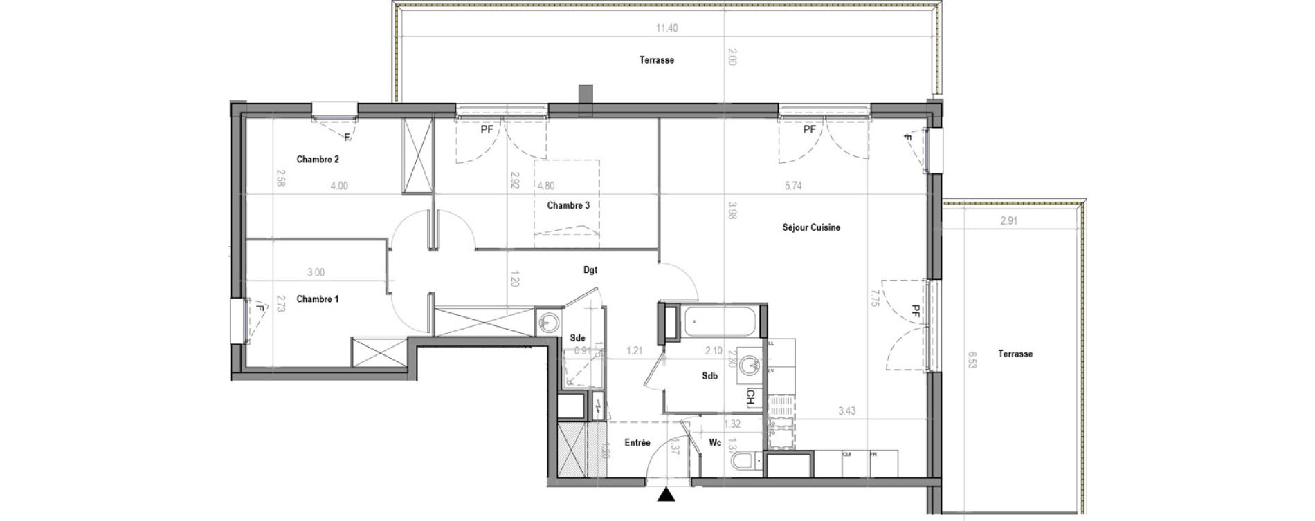 Appartement T4 de 91,63 m2 &agrave; Saint-Didier-Au-Mont-D'Or Centre