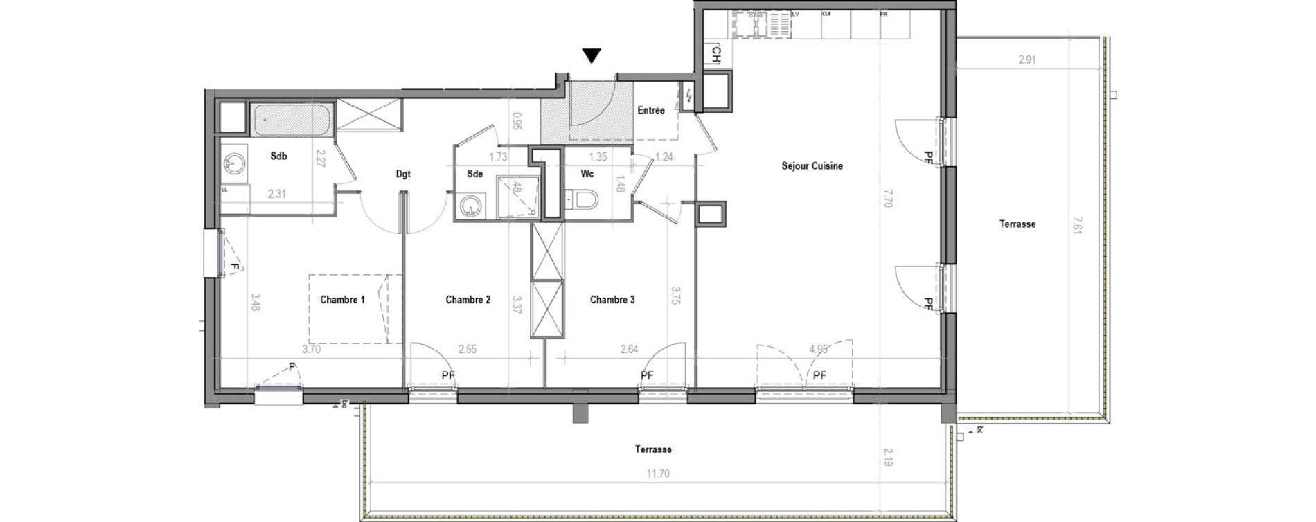 Appartement T4 de 91,73 m2 &agrave; Saint-Didier-Au-Mont-D'Or Centre